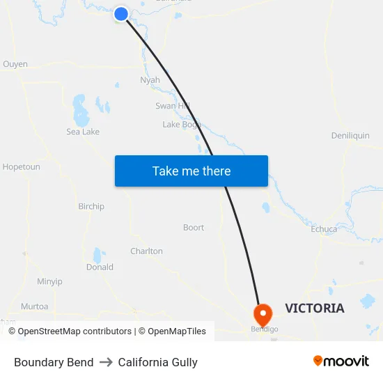 Boundary Bend to California Gully map