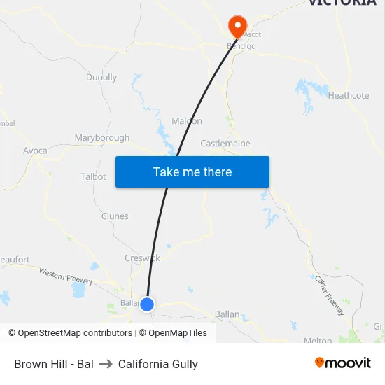 Brown Hill - Bal to California Gully map