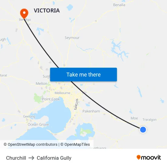 Churchill to California Gully map