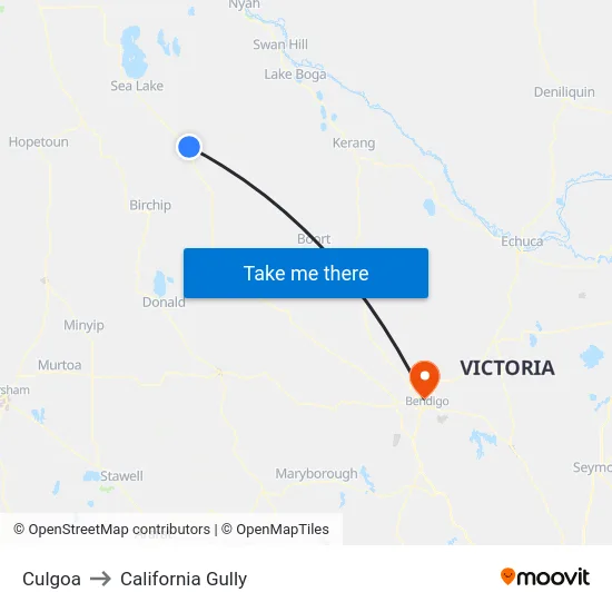 Culgoa to California Gully map