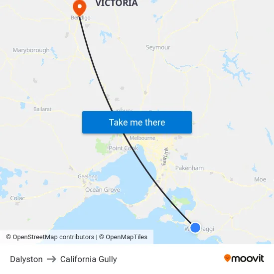 Dalyston to California Gully map