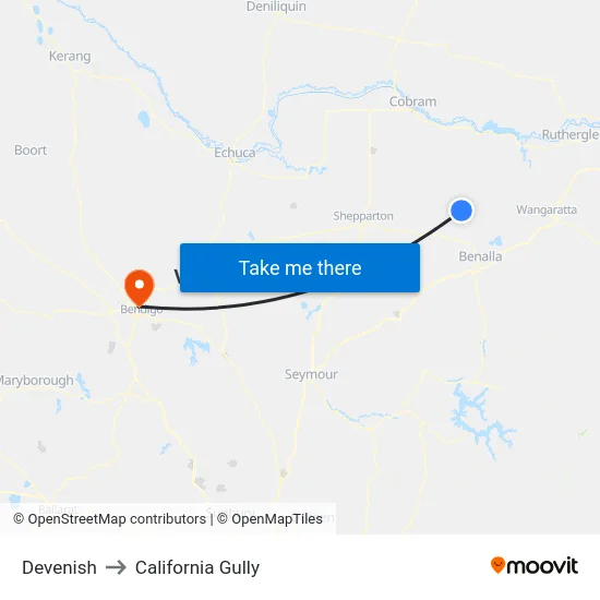 Devenish to California Gully map