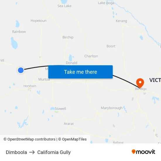 Dimboola to California Gully map