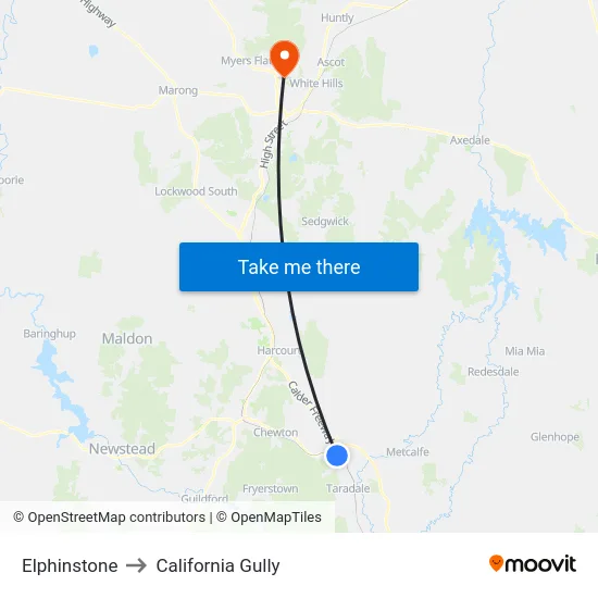 Elphinstone to California Gully map
