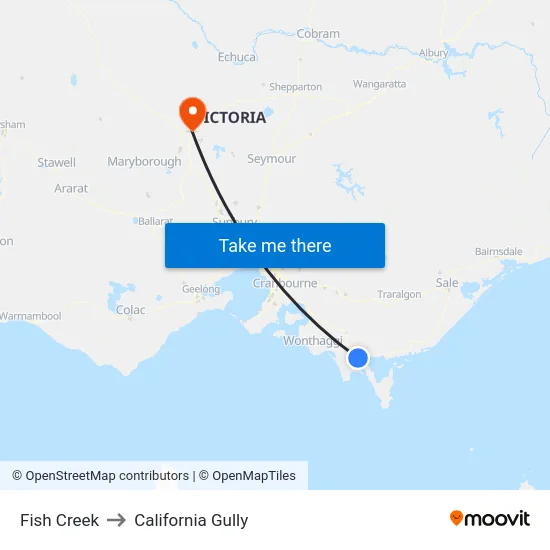 Fish Creek to California Gully map