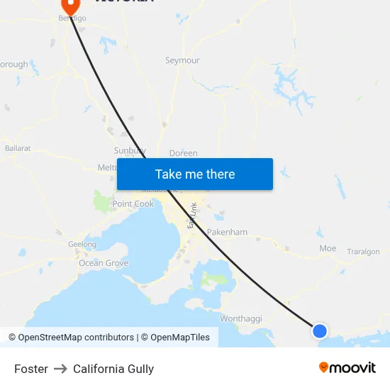 Foster to California Gully map