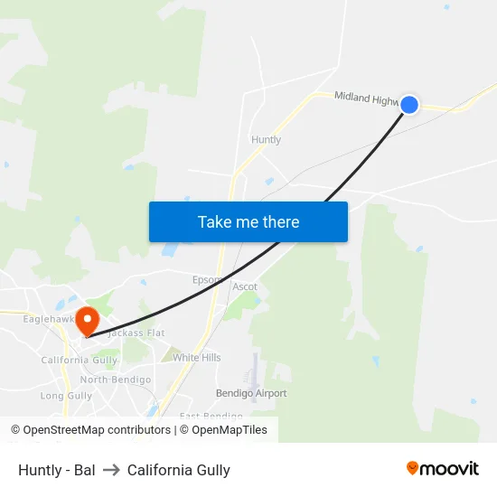 Huntly - Bal to California Gully map