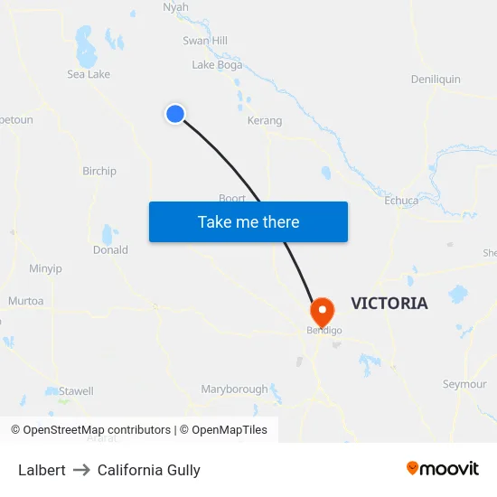Lalbert to California Gully map