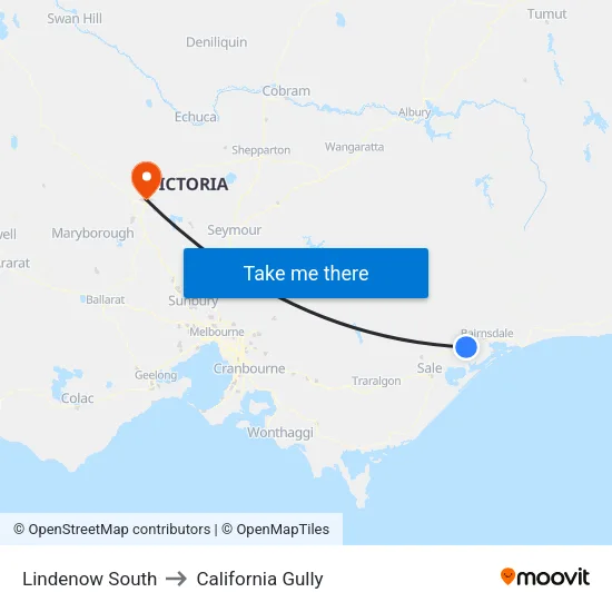 Lindenow South to California Gully map