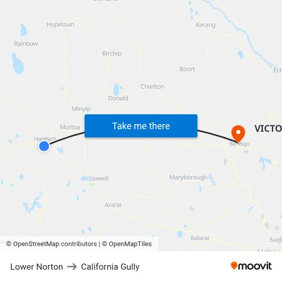 Lower Norton to California Gully map