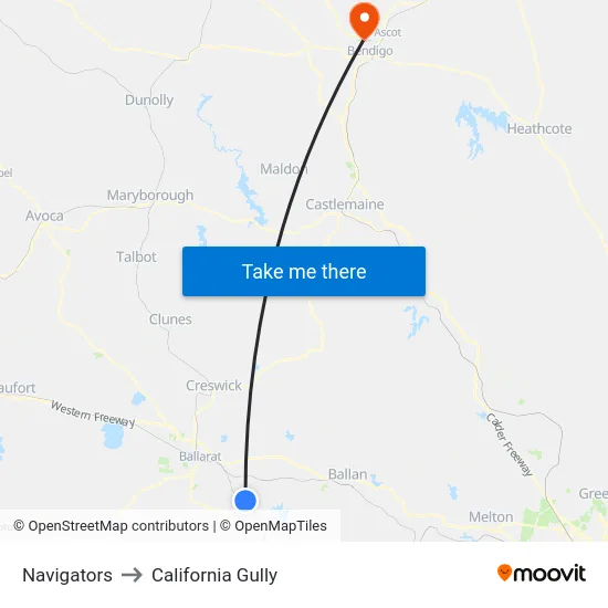 Navigators to California Gully map