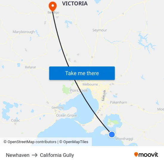Newhaven to California Gully map