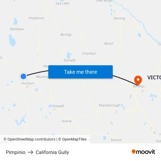 Pimpinio to California Gully map