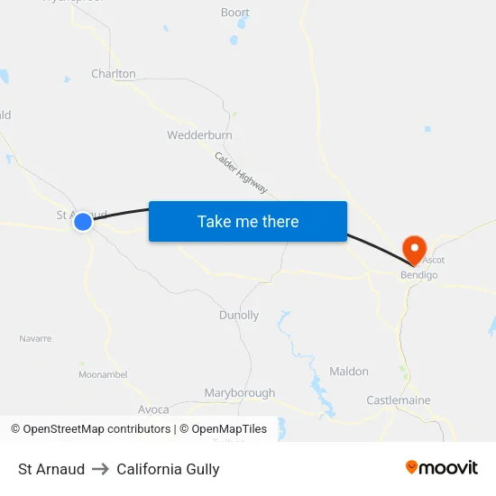 St Arnaud to California Gully map