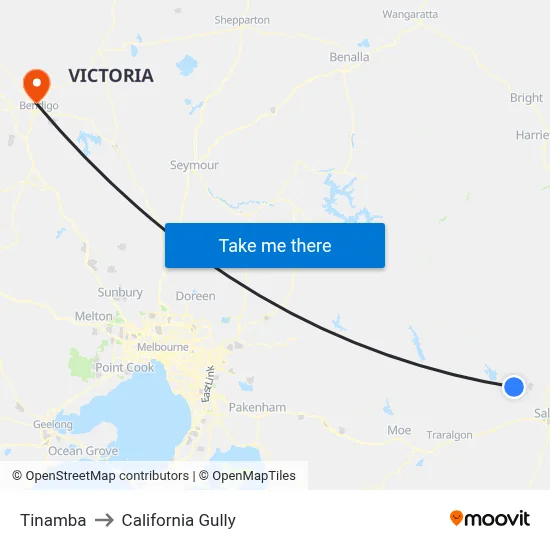 Tinamba to California Gully map