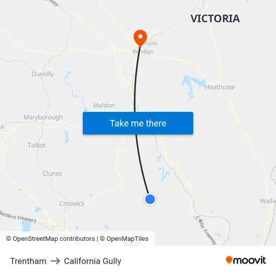 Trentham to California Gully map