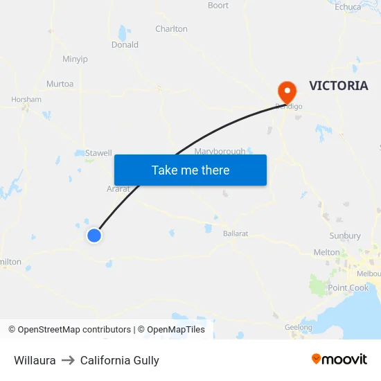 Willaura to California Gully map