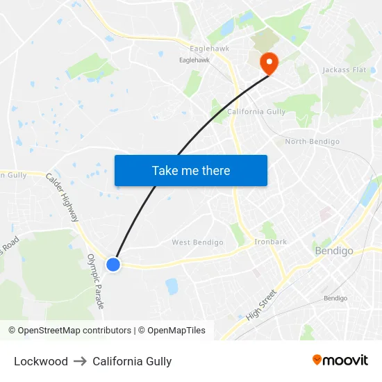 Lockwood to California Gully map