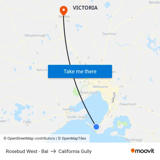 Rosebud West - Bal to California Gully map