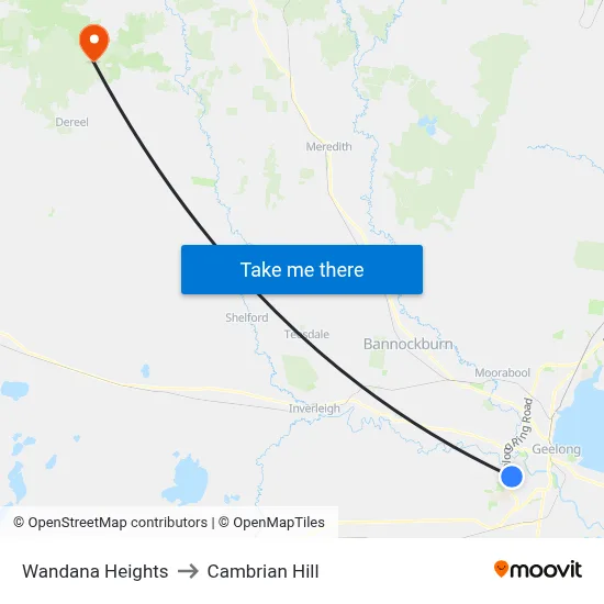 Wandana Heights to Cambrian Hill map