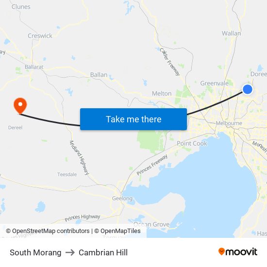 South Morang to Cambrian Hill map