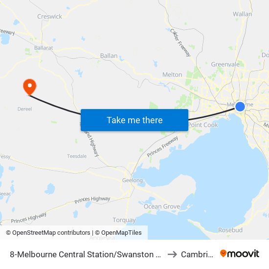 8-Melbourne Central Station/Swanston St (Melbourne City) to Cambrian Hill map