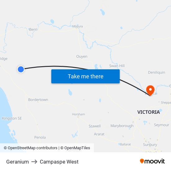 Geranium to Campaspe West map