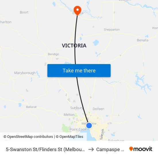 5-Swanston St/Flinders St (Melbourne City) to Campaspe West map