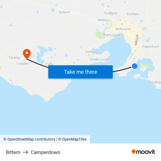 Bittern to Camperdown map