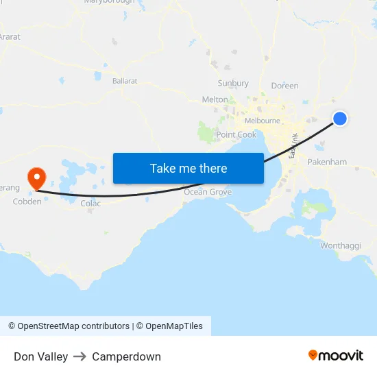 Don Valley to Camperdown map