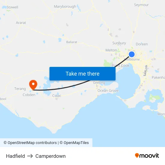 Hadfield to Camperdown map