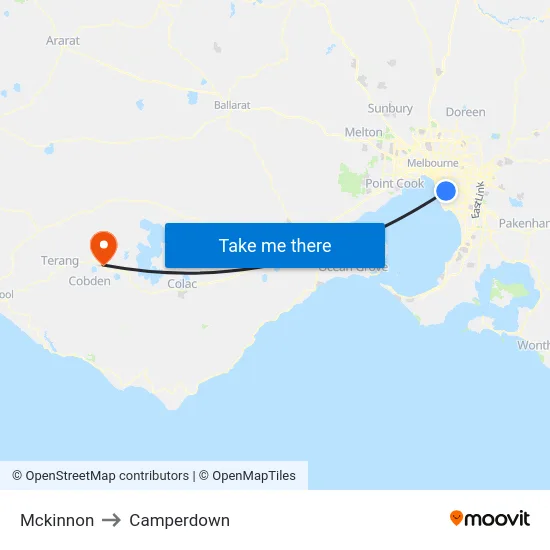 Mckinnon to Camperdown map
