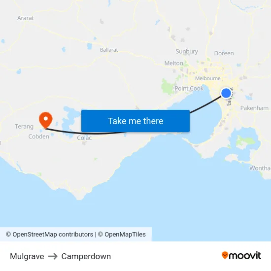 Mulgrave to Camperdown map