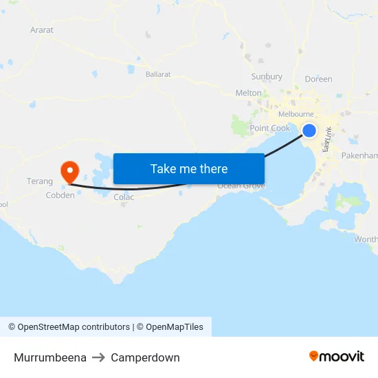 Murrumbeena to Camperdown map