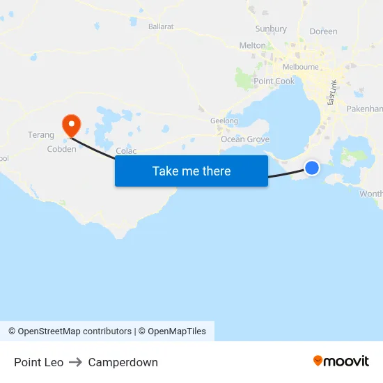 Point Leo to Camperdown map