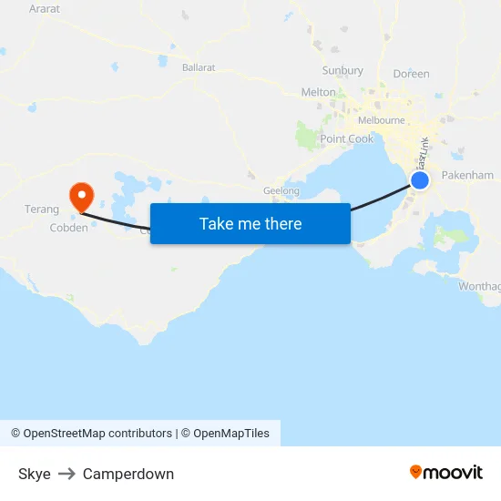 Skye to Camperdown map