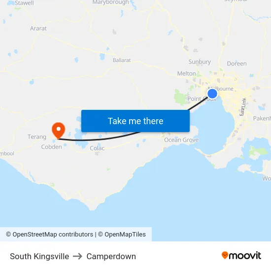 South Kingsville to Camperdown map