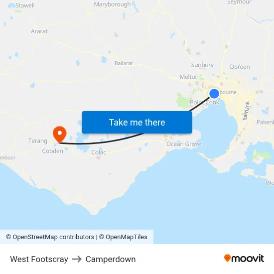 West Footscray to Camperdown map