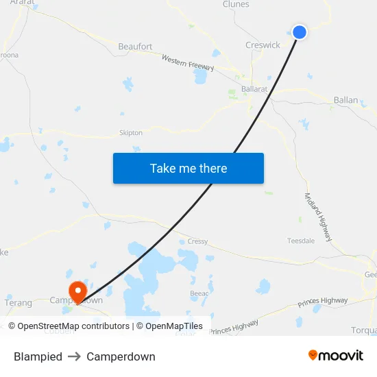 Blampied to Camperdown map