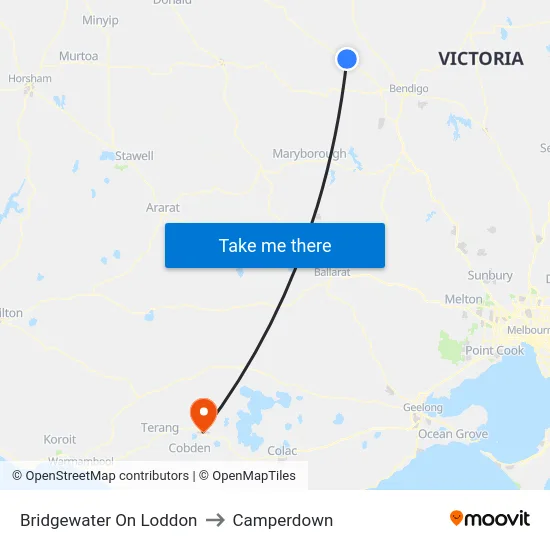 Bridgewater On Loddon to Camperdown map