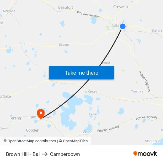 Brown Hill - Bal to Camperdown map