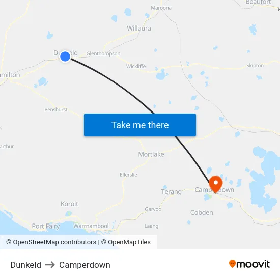 Dunkeld to Camperdown map