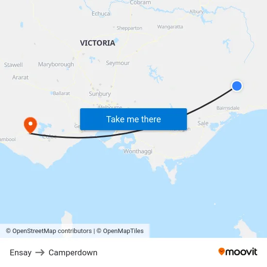 Ensay to Camperdown map