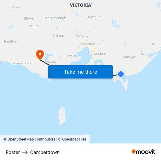 Foster to Camperdown map