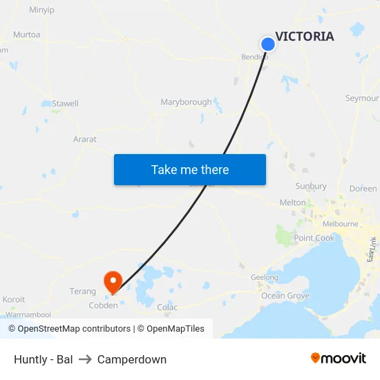Huntly - Bal to Camperdown map