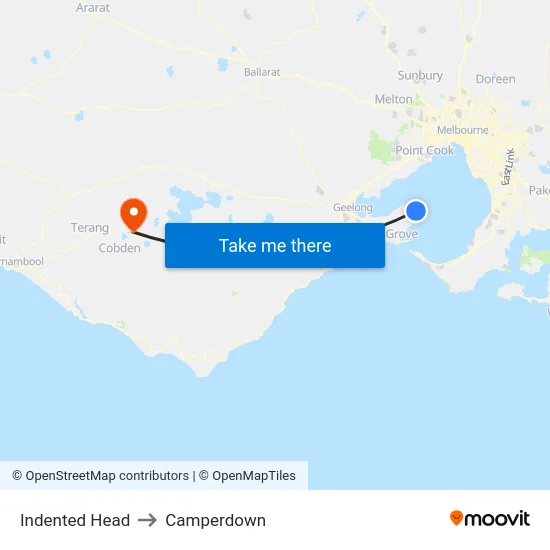 Indented Head to Camperdown map