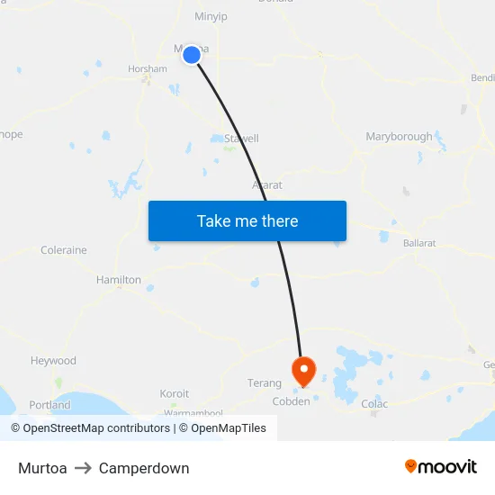 Murtoa to Camperdown map