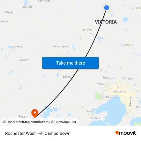 Rochester West to Camperdown map