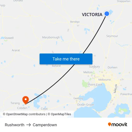 Rushworth to Camperdown map