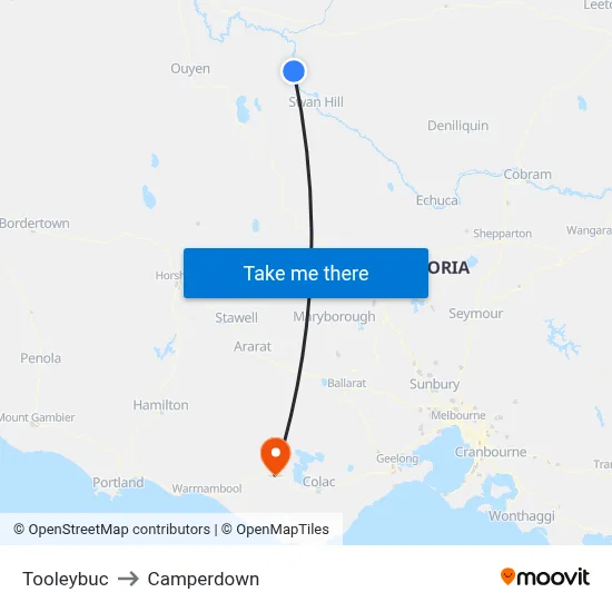Tooleybuc to Camperdown map